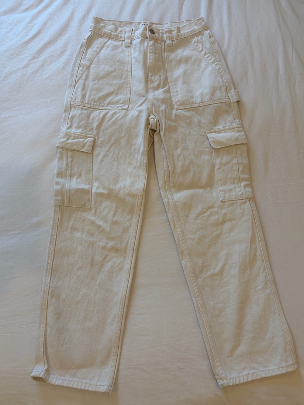 PacSun Women's Cream Straight-Leg Cargo Pants